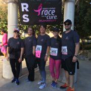 Phillips Murrah's Rae White, Michelle Campney, and Nanette Morris stand with two friends at Race for the Cure.