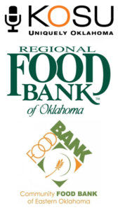 KOSU logo, Regional Food Bank logo, Community Food Bank of Eastern Oklahoma logo
