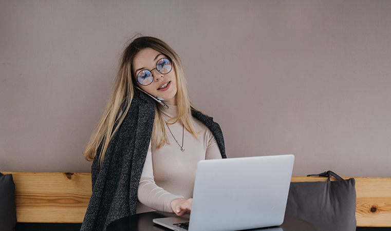 Young woman contract worker in gig economy