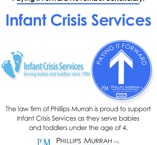 Paying it Forward Infant Crisis Center graphic
