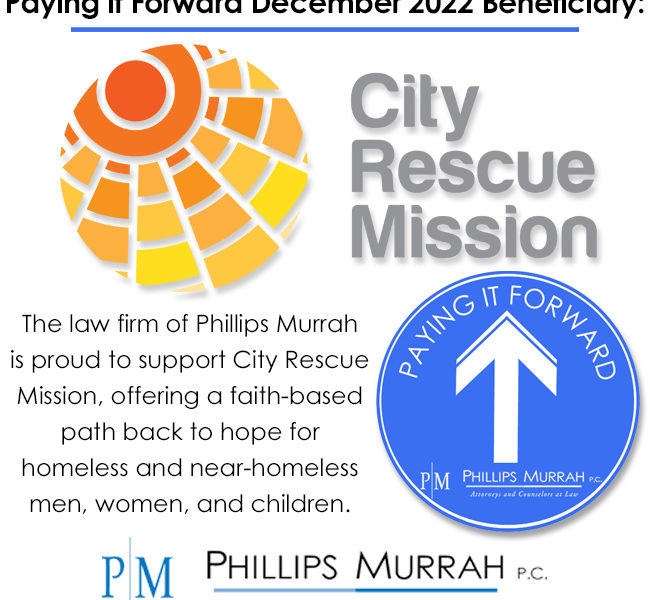 Phillips Murrah Paying it Forward City Rescue Mission DEC 2022