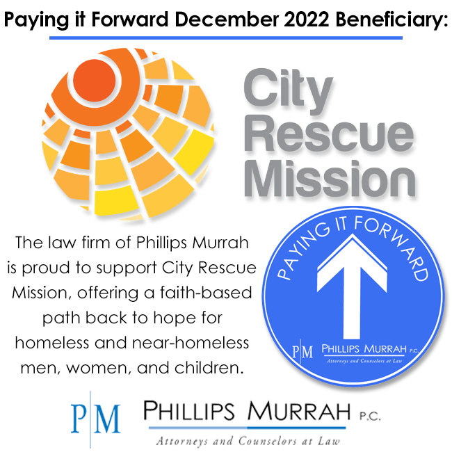 Phillips Murrah Paying it Forward City Rescue Mission DEC 2022