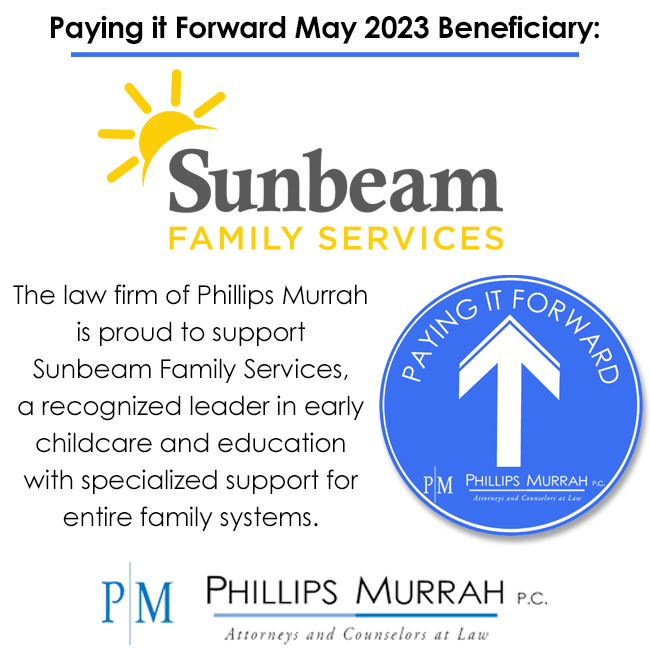 Sunbeam Paying it Forward graphic