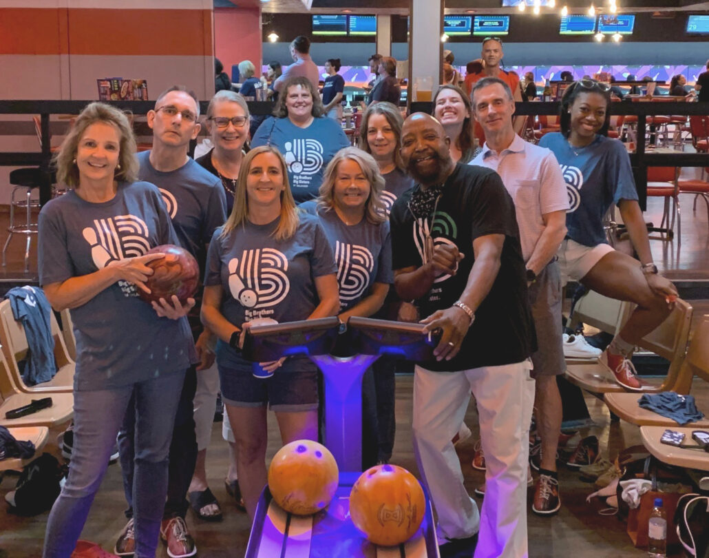 Group of employees at bowling alley
