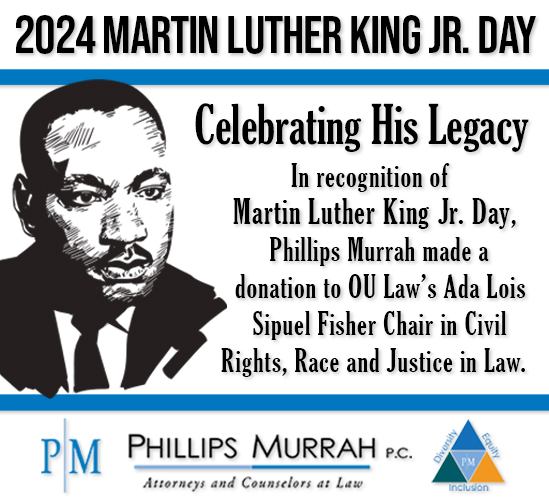 The image is a poster for 2024 Martin Luther King Jr. Day. 