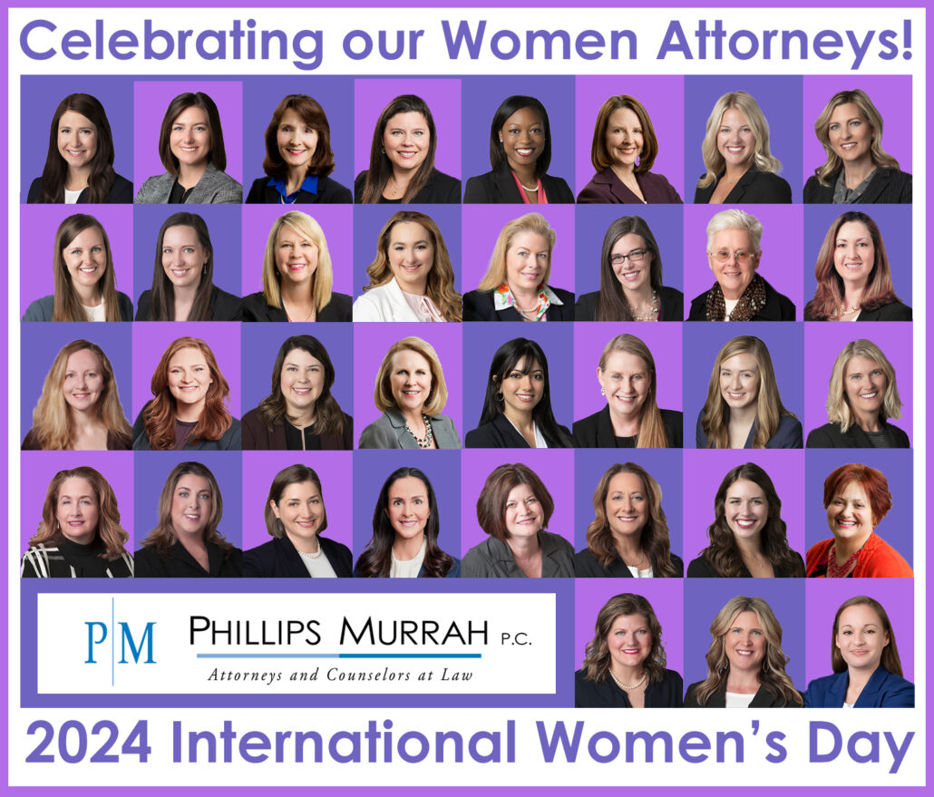 A graphic of women attorneys at Phillips Murrah.