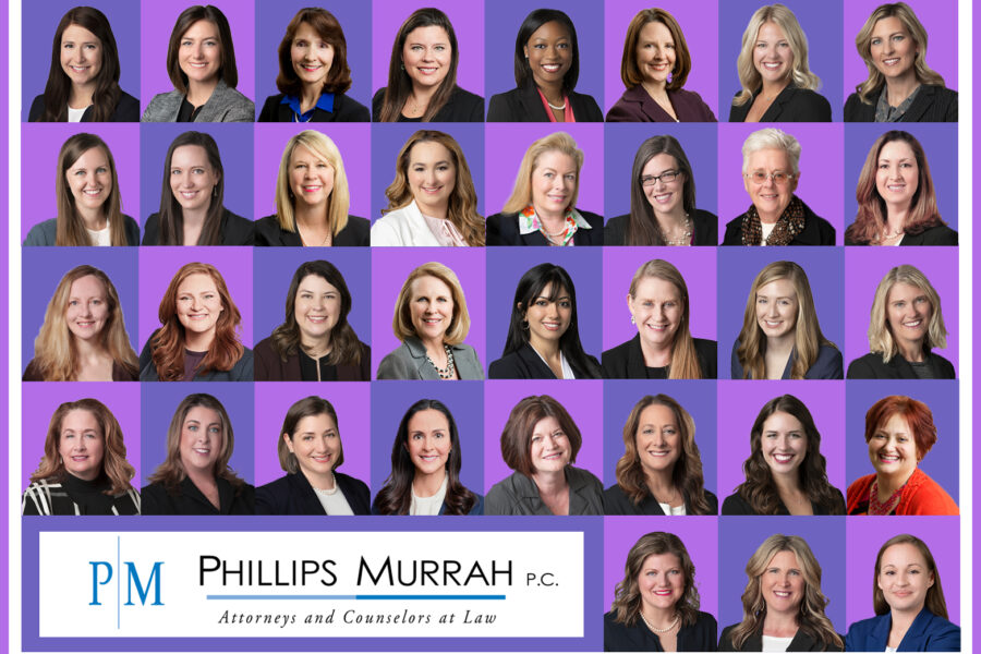 A graphic of women attorneys at Phillips Murrah.