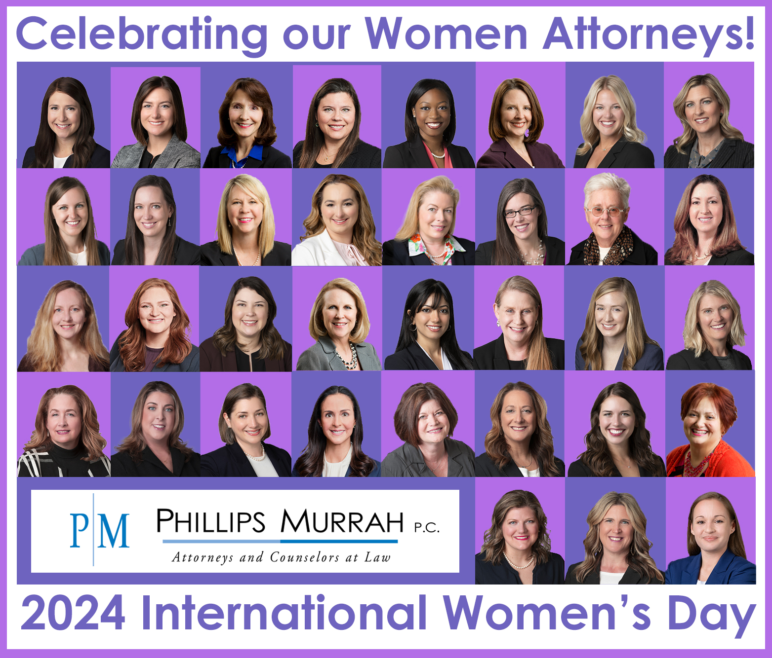 A graphic of women attorneys at Phillips Murrah.