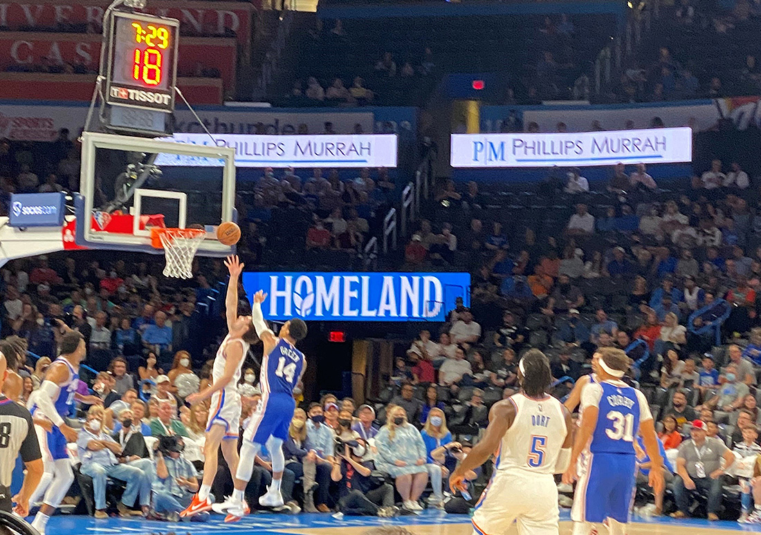 Blocked shot at Thunder game