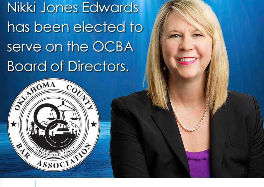 promotional graphic for Nikki Edwards election to OCBA Board.