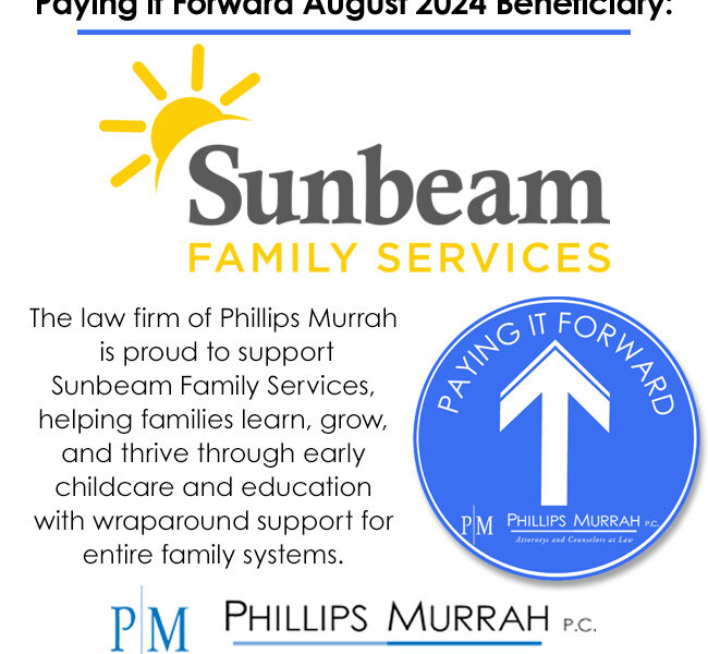 Graphic for Phillips Murrah Paying it Forward