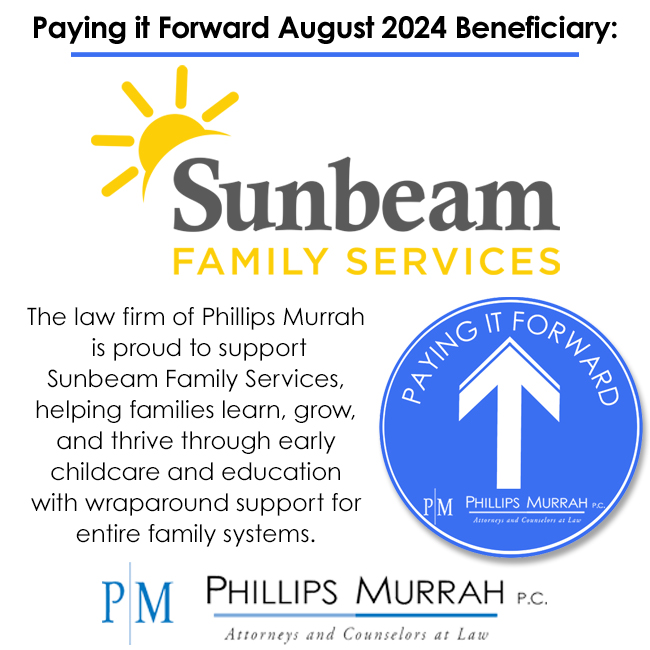 Graphic for Phillips Murrah Paying it Forward