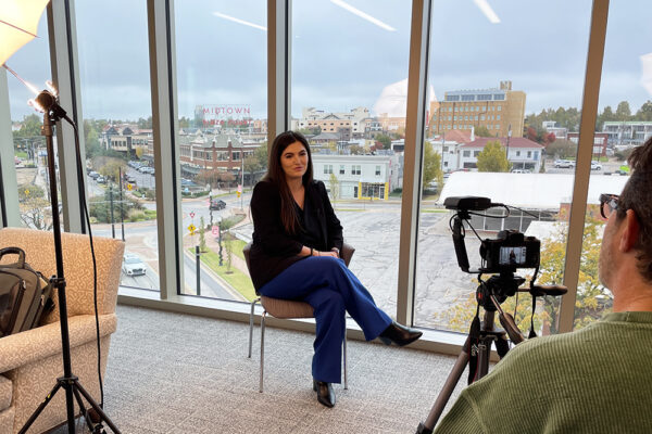 PM Fellow sits for a video interview