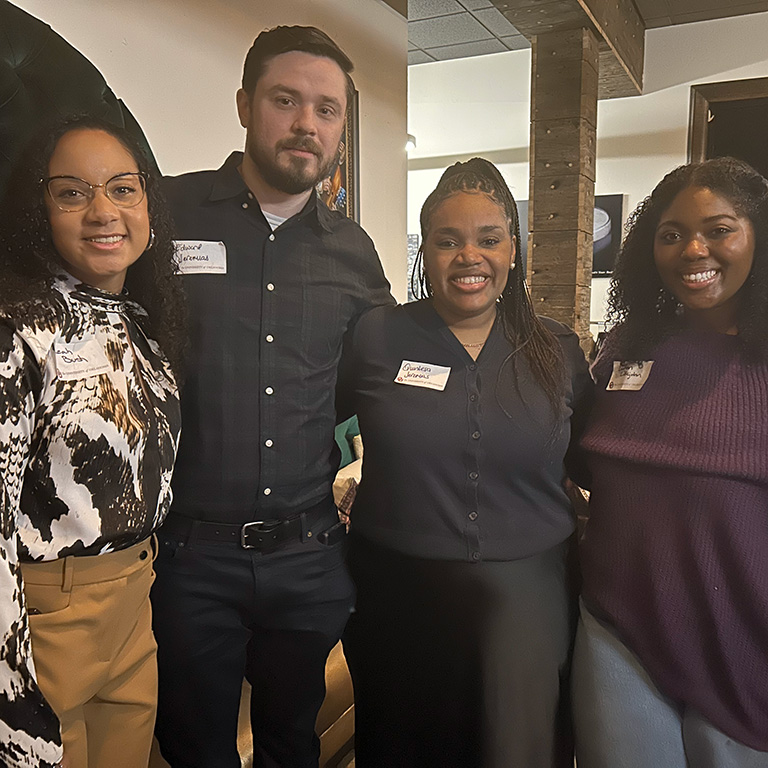 BLSA President Leah Bush, Edward Jeremias, BLSA Vice President Quintesa Jeremias, and LeeAnn Littlejohn