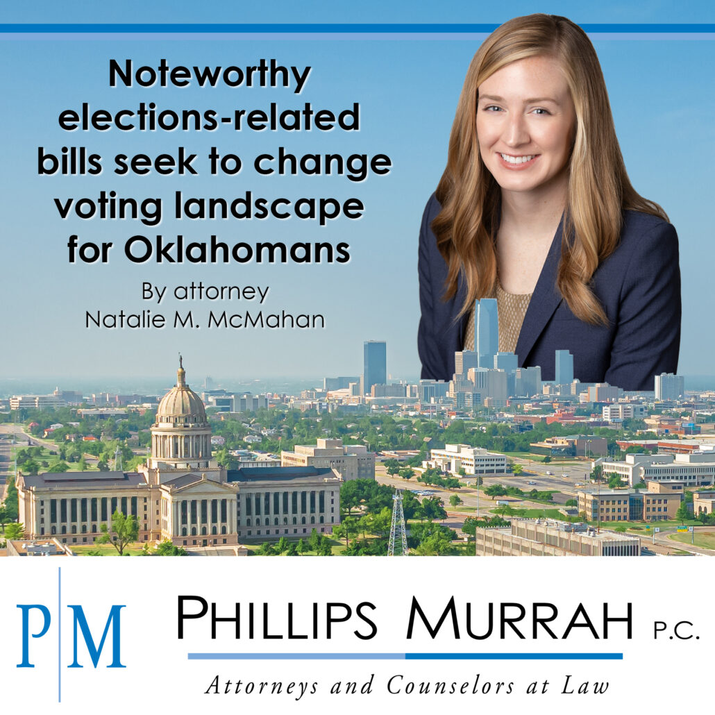 Featured image containing portrait of Phillips Murrah attorney Natalie M. McMahan