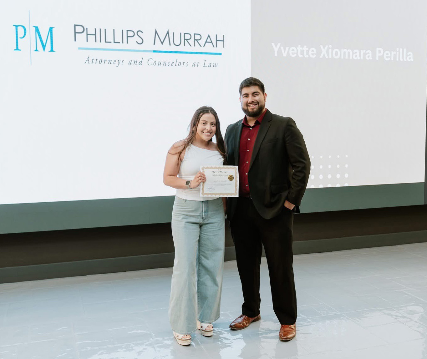 Photo of Yvette Xiomara Perilla with LCDA representative Ben Quirino