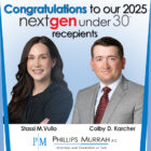 Congratulations to Stassi M Vullo and Colby D Karcher for next gen under 30 feat img