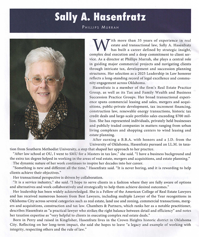 Sally Hasenfratz Page in Journal Record