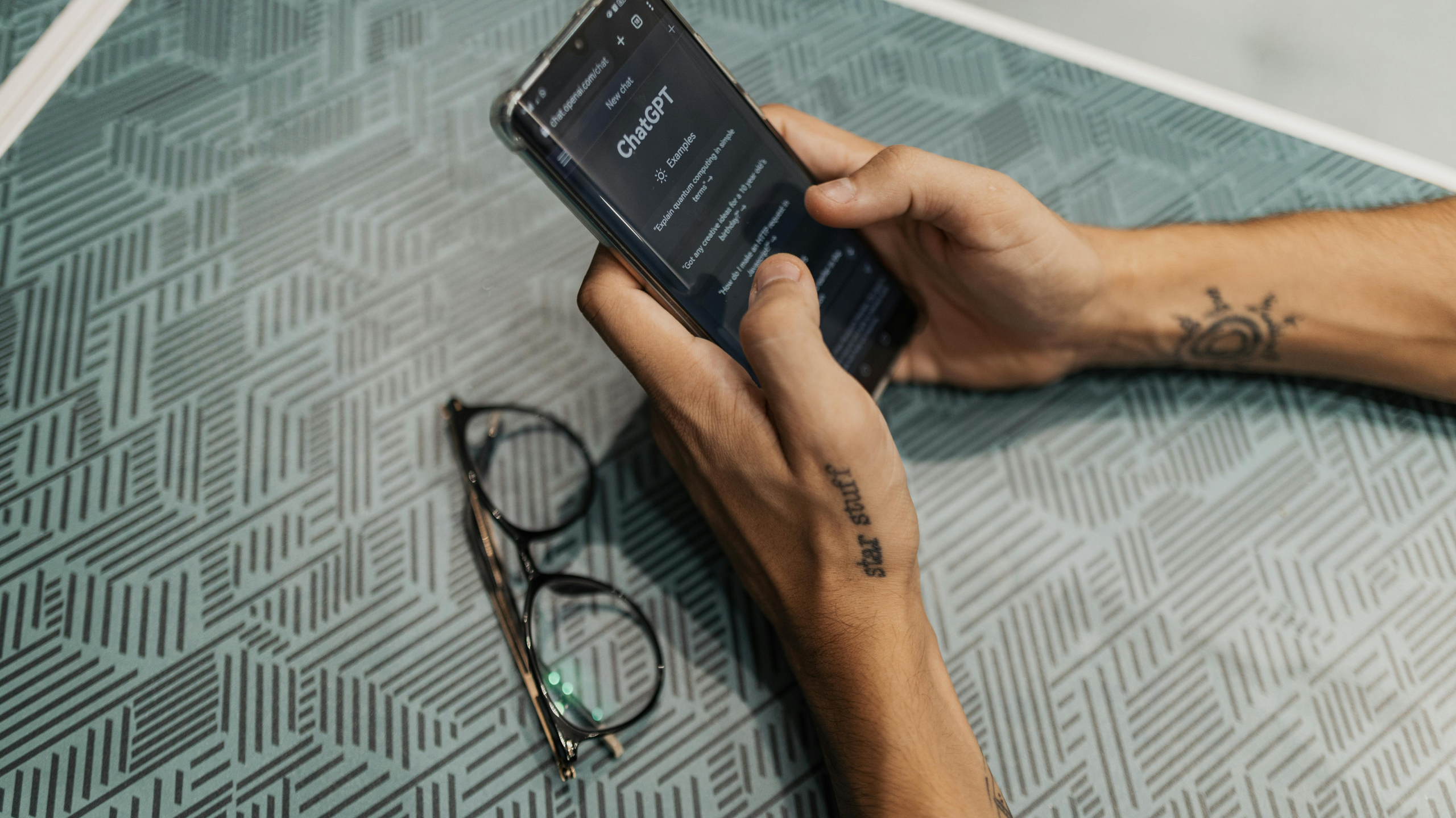 chat GPT on phone screen