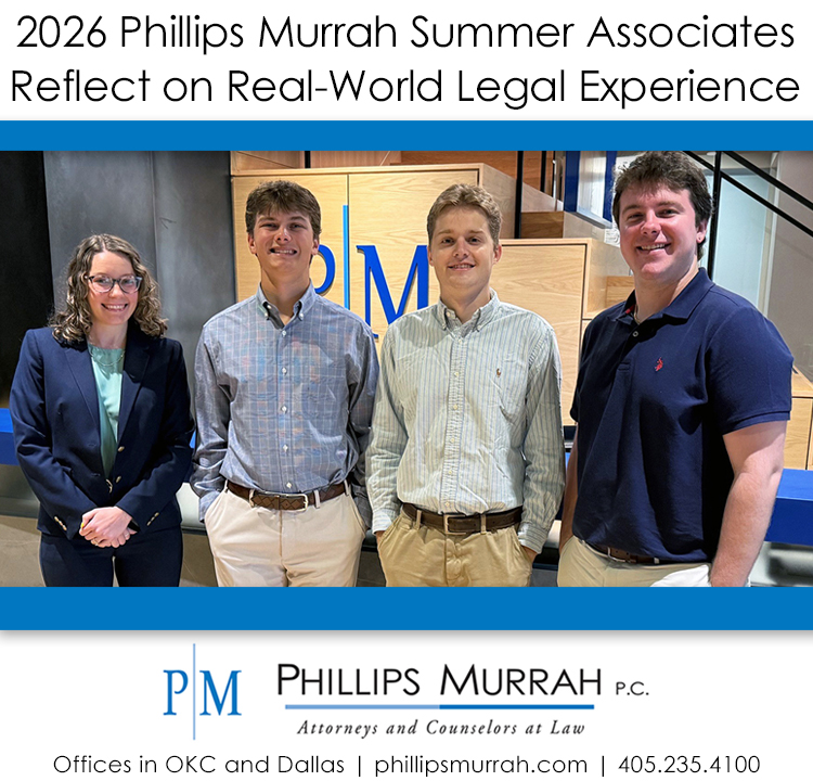 4 law students standing at the reception desk at a law firm