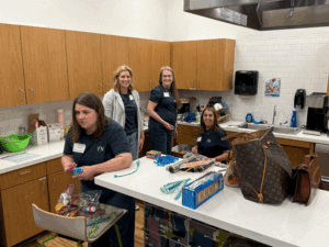 women working during a volunteer excursion